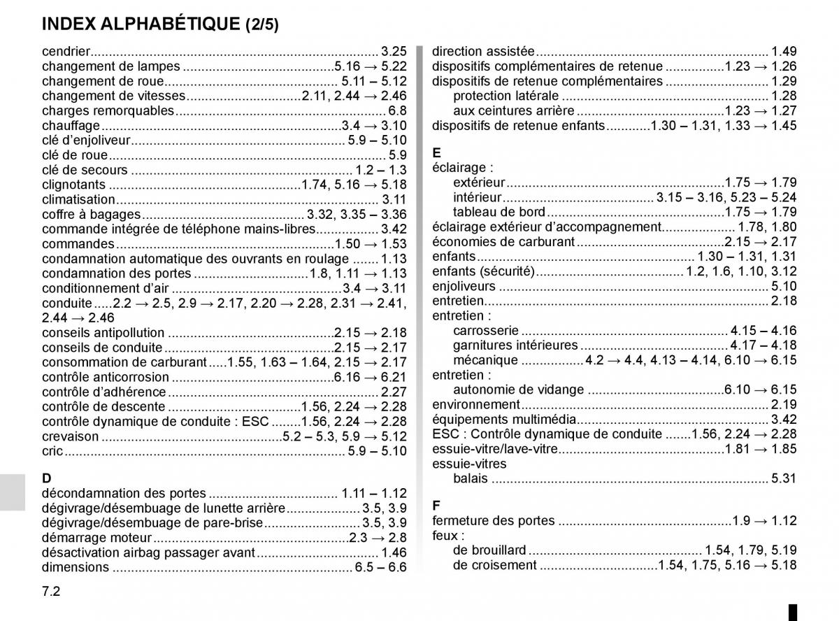 Renault Scenic III 3 manuel du proprietaire / page 264