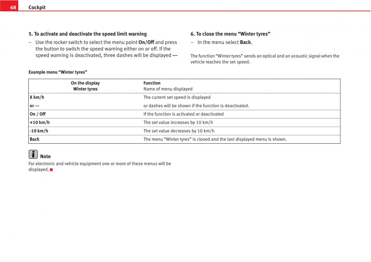 manual  Seat Altea owners manual / page 70