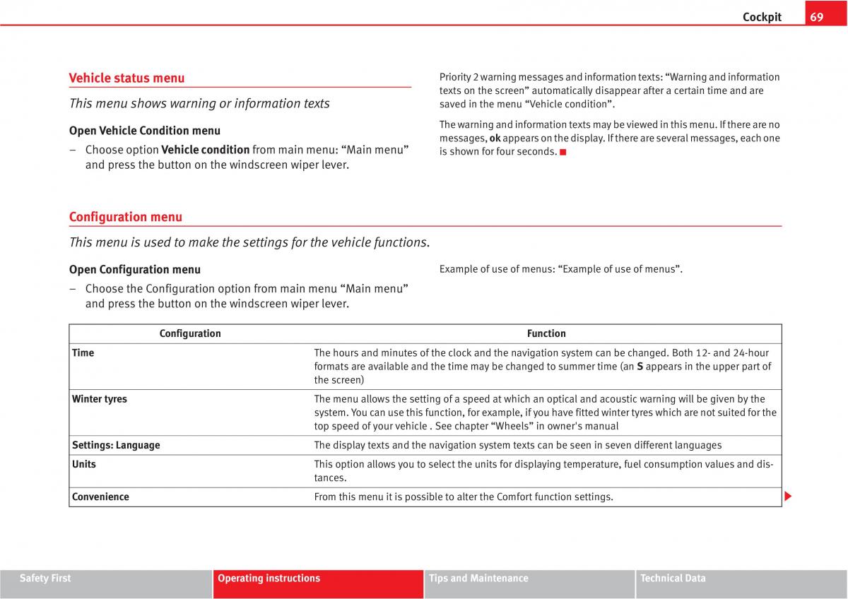 manual  Seat Altea owners manual / page 71