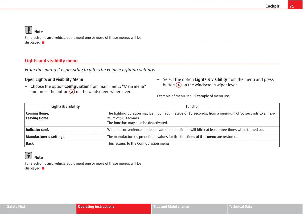 manual  Seat Altea owners manual / page 73