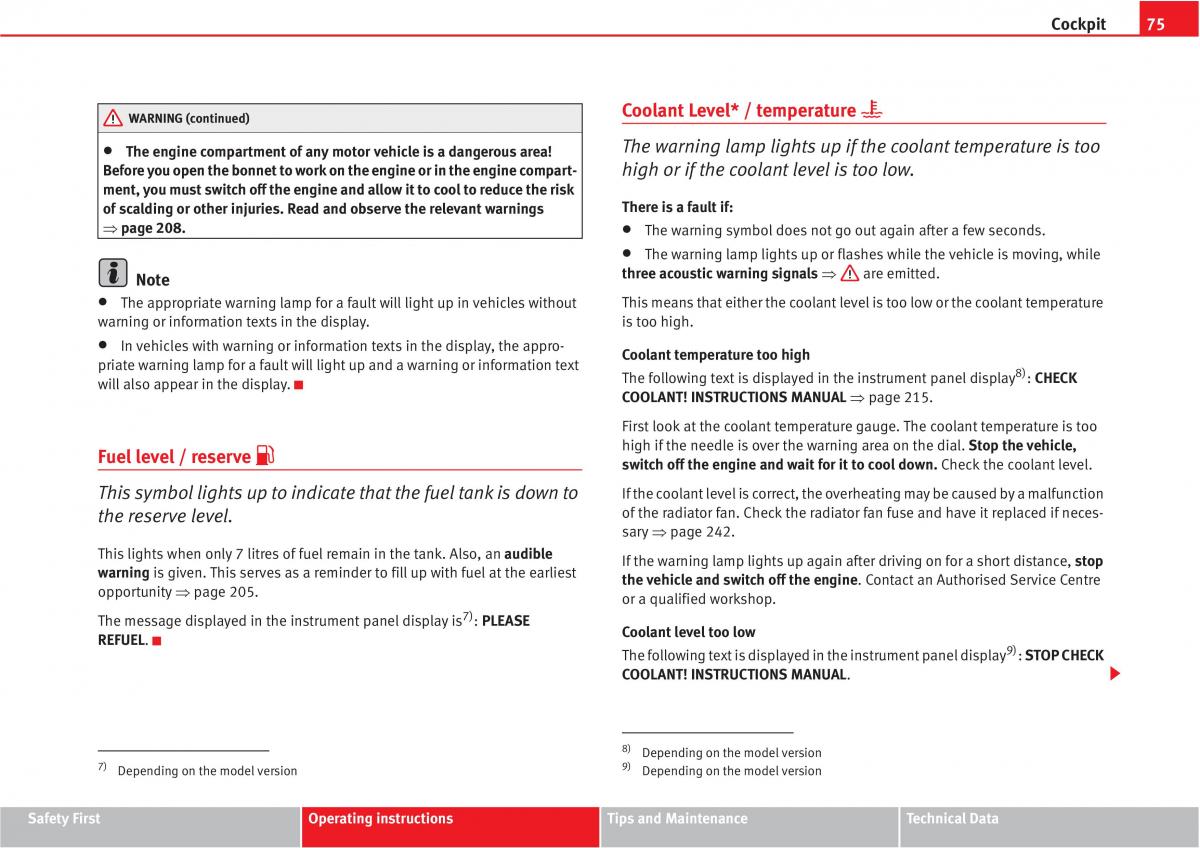 manual  Seat Altea owners manual / page 77