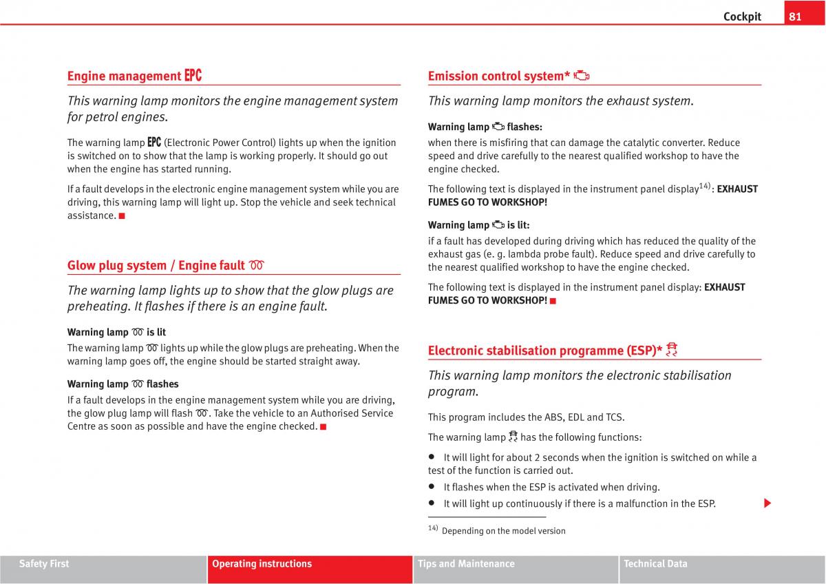 manual  Seat Altea owners manual / page 83