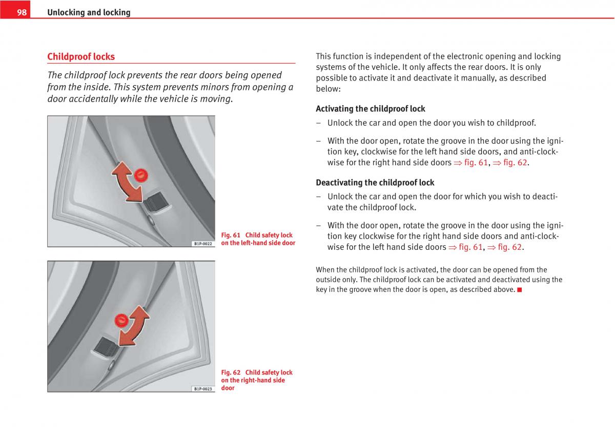 manual  Seat Altea owners manual / page 100