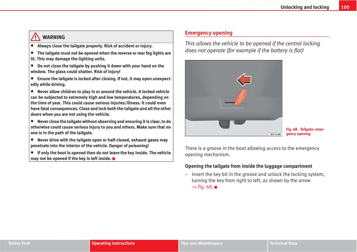 manual  Seat Altea owners manual / page 107