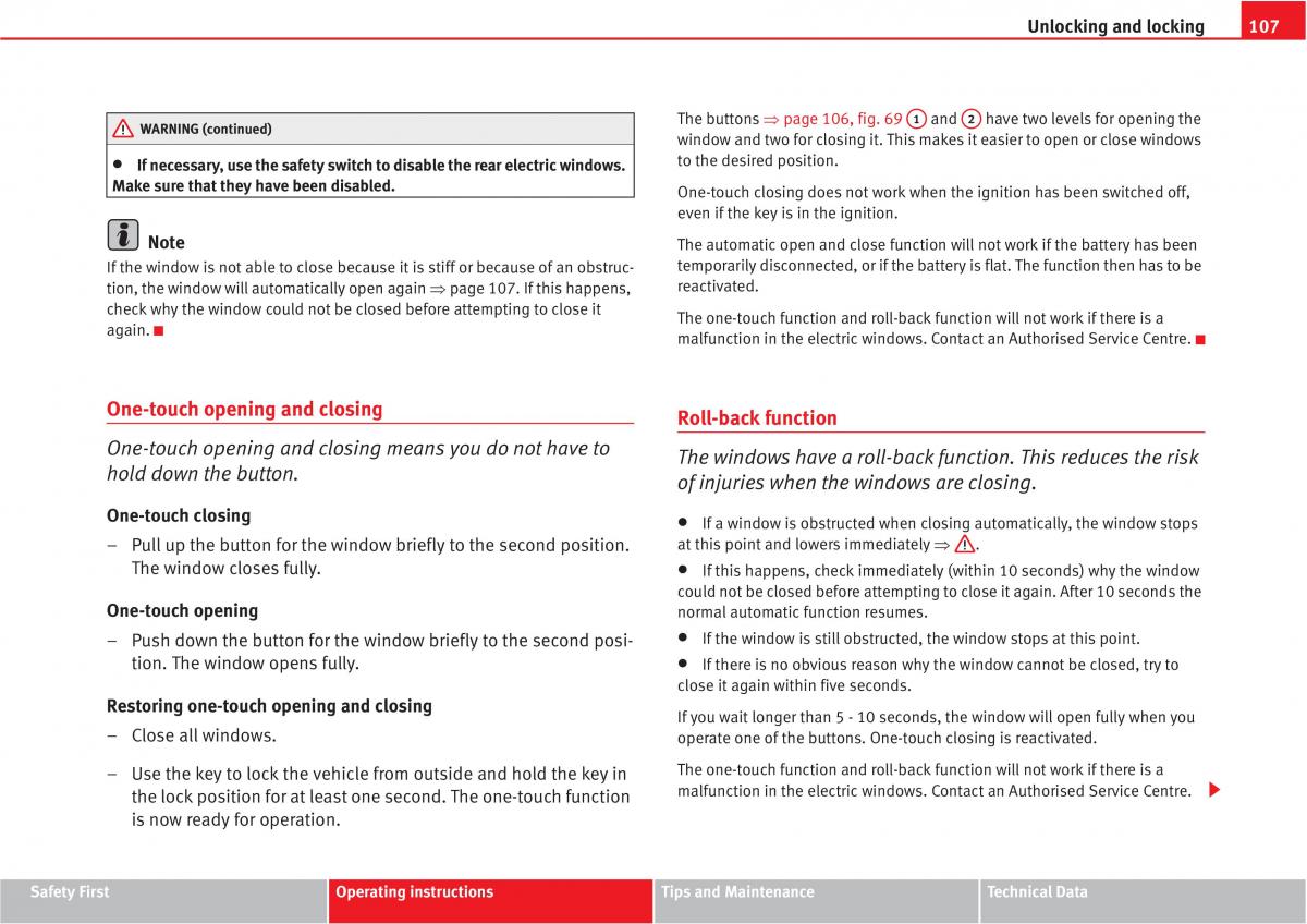 manual  Seat Altea owners manual / page 109