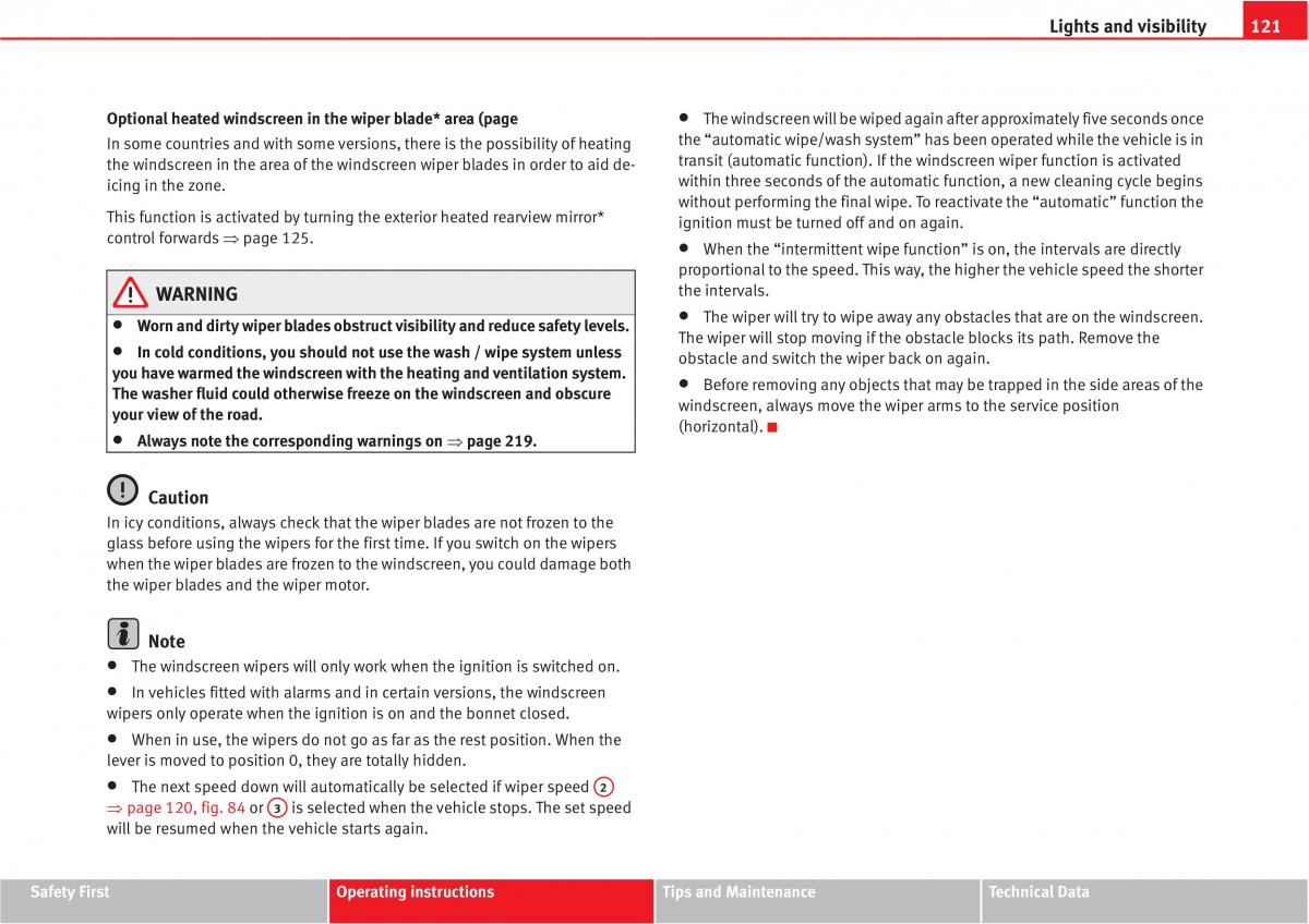 manual  Seat Altea owners manual / page 123