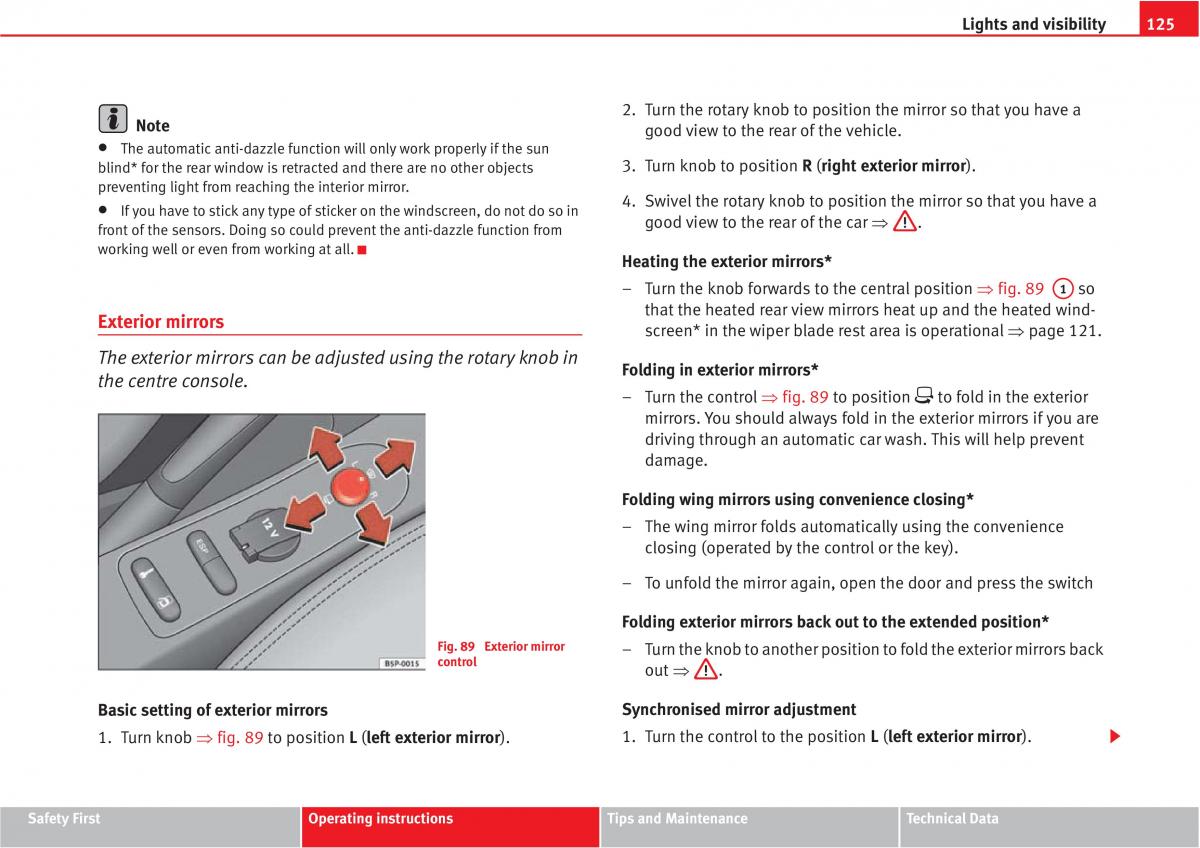 manual  Seat Altea owners manual / page 127