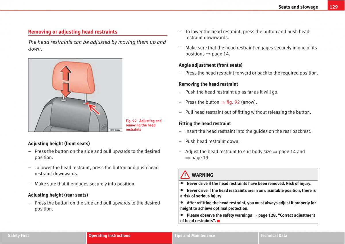 manual  Seat Altea owners manual / page 131