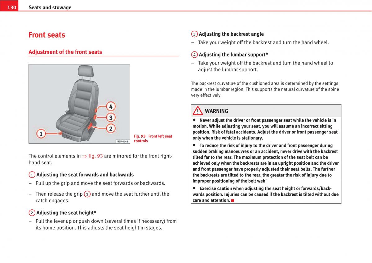 manual  Seat Altea owners manual / page 132