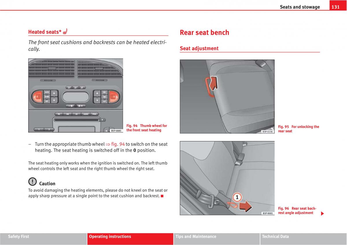 manual  Seat Altea owners manual / page 133