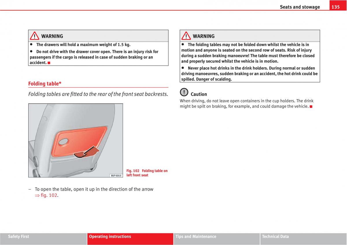 manual  Seat Altea owners manual / page 137