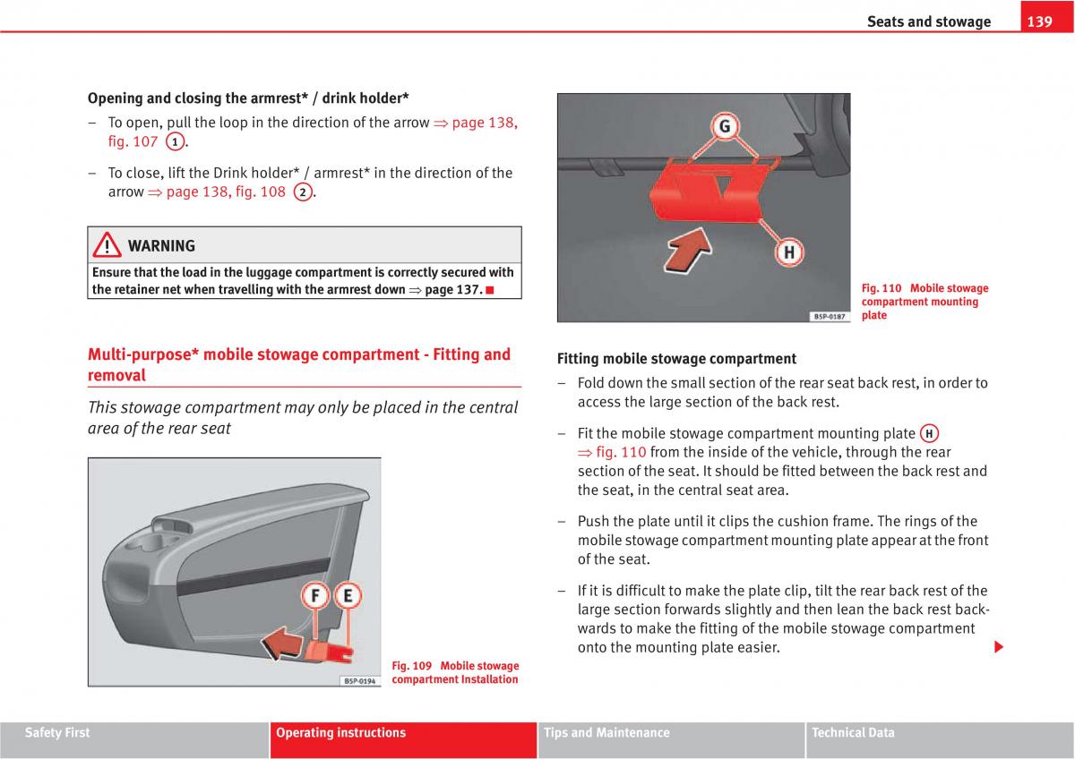 manual  Seat Altea owners manual / page 141