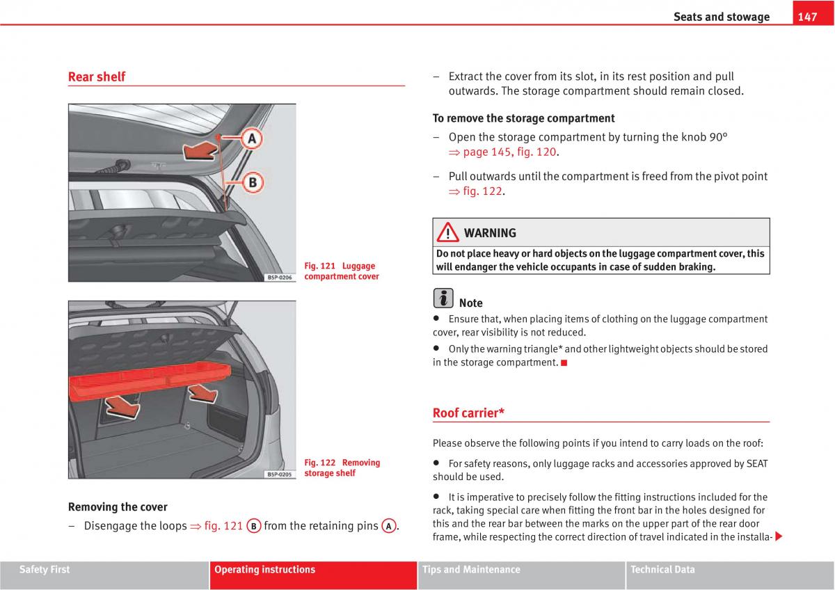 manual  Seat Altea owners manual / page 149