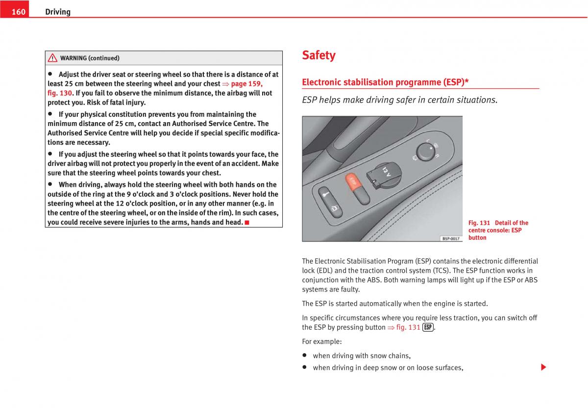 manual  Seat Altea owners manual / page 162