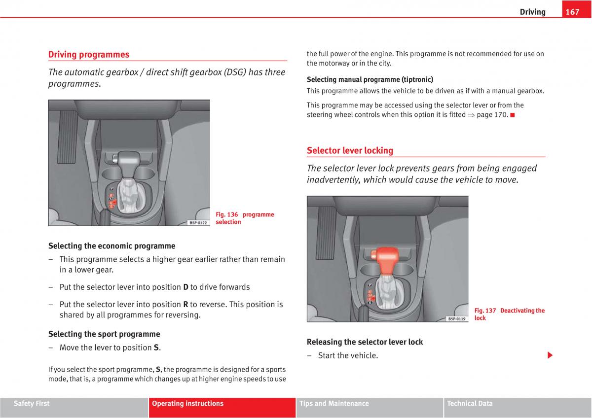 manual  Seat Altea owners manual / page 169