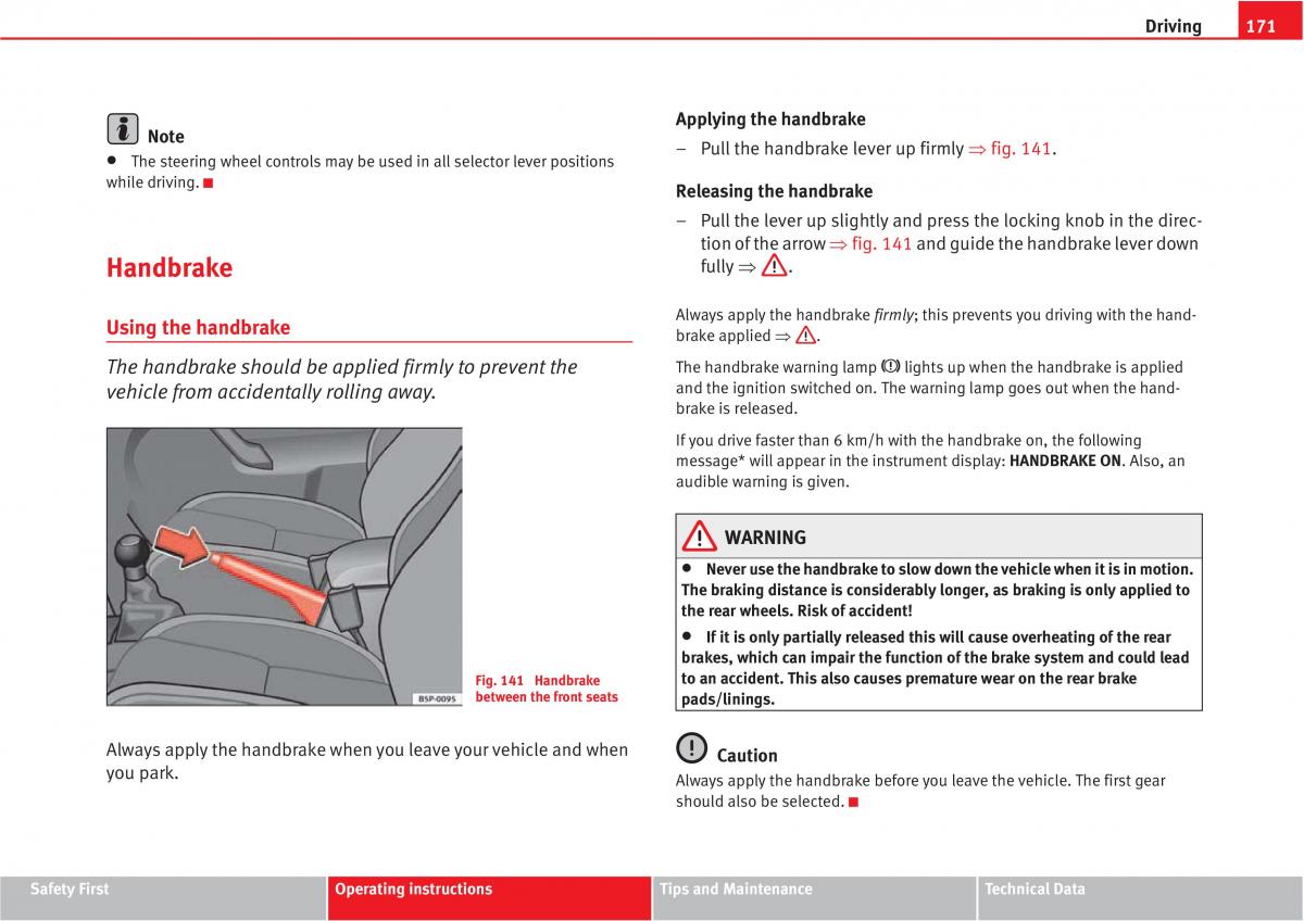 manual  Seat Altea owners manual / page 173