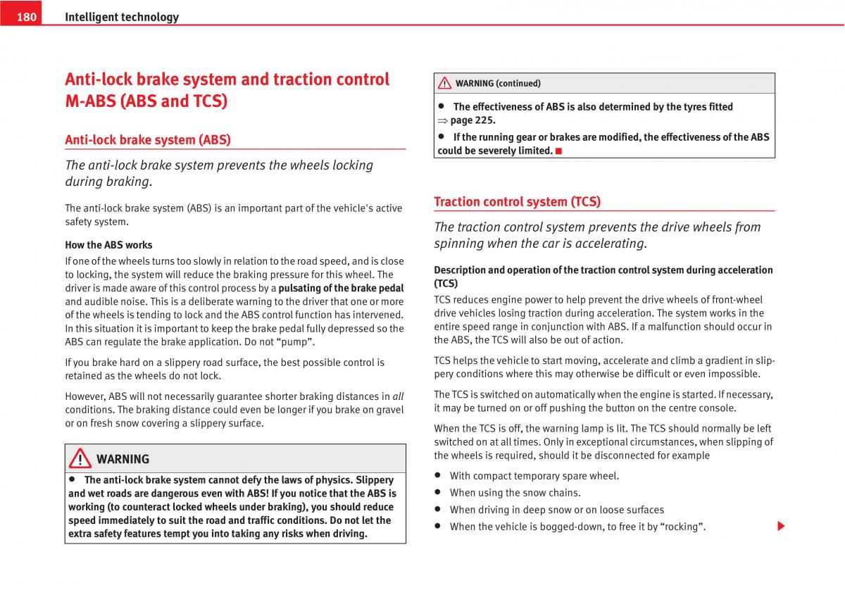 manual  Seat Altea owners manual / page 182