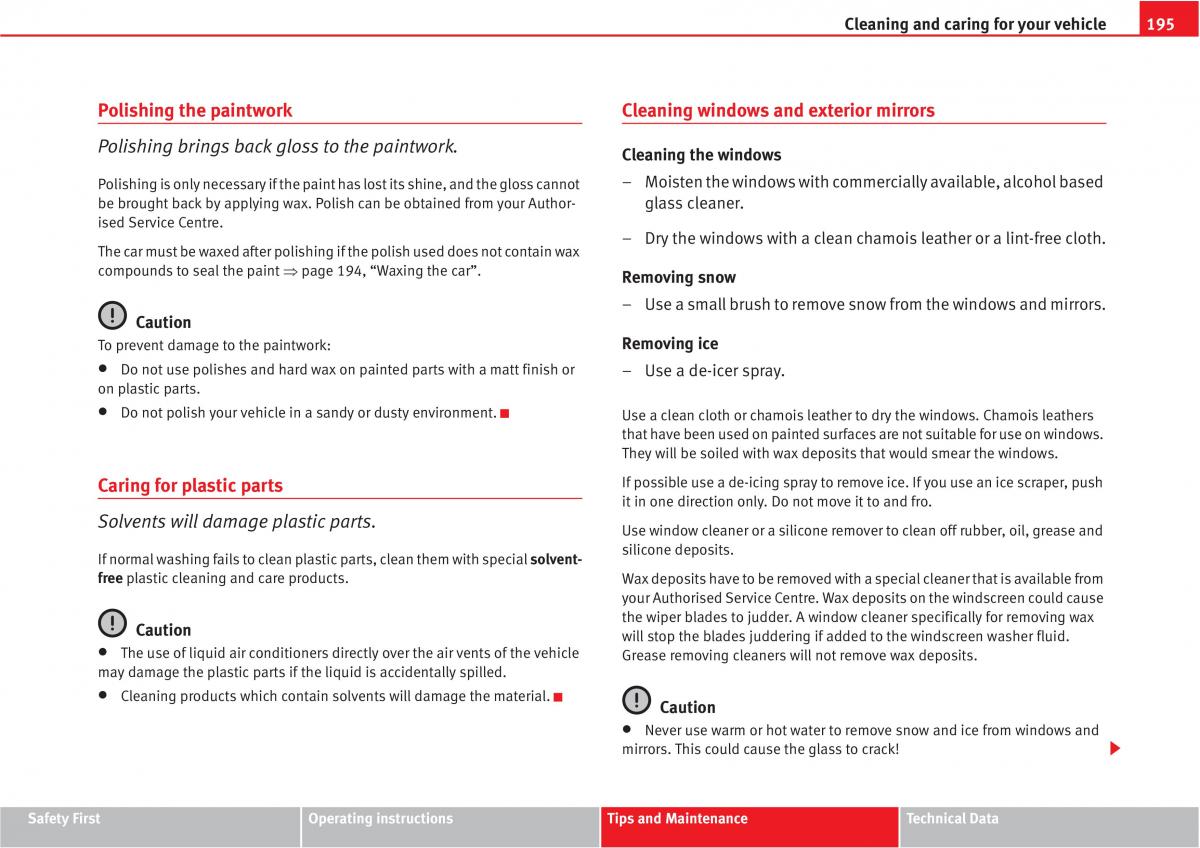 manual  Seat Altea owners manual / page 197