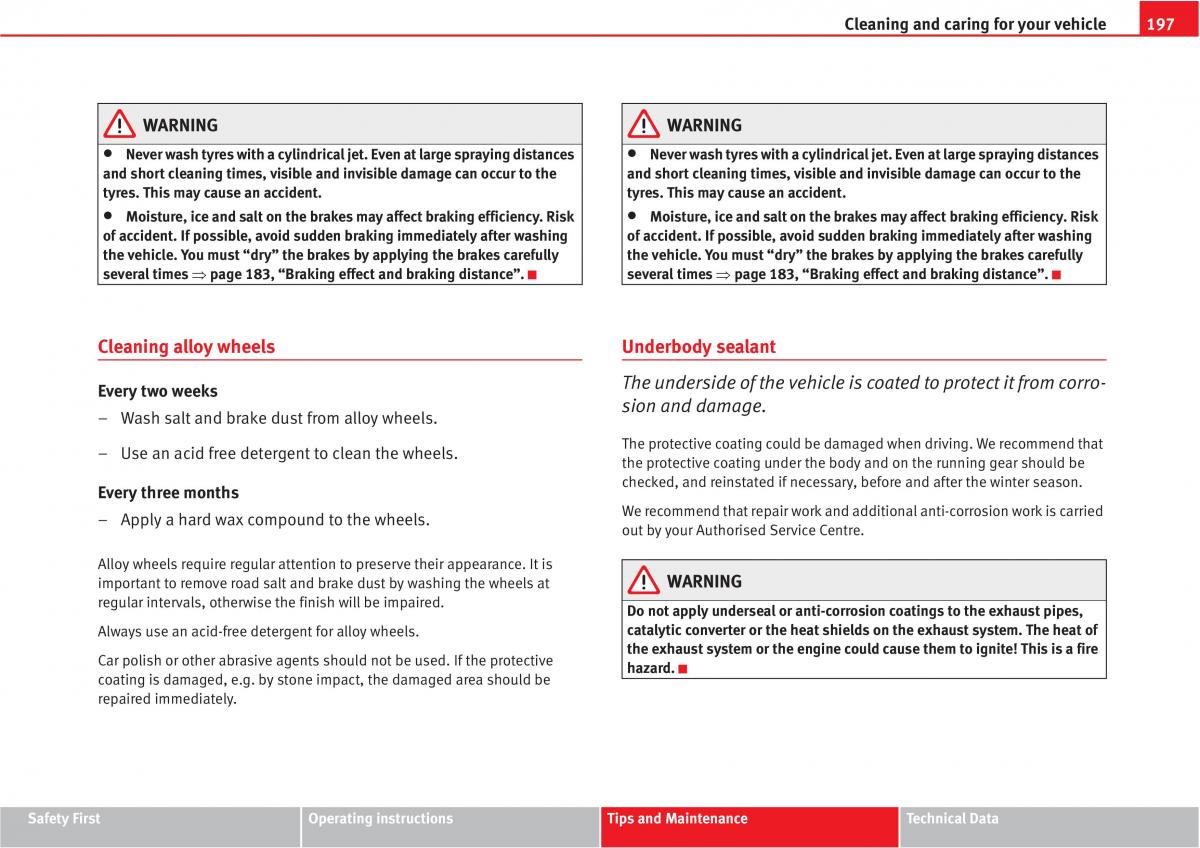 manual  Seat Altea owners manual / page 199