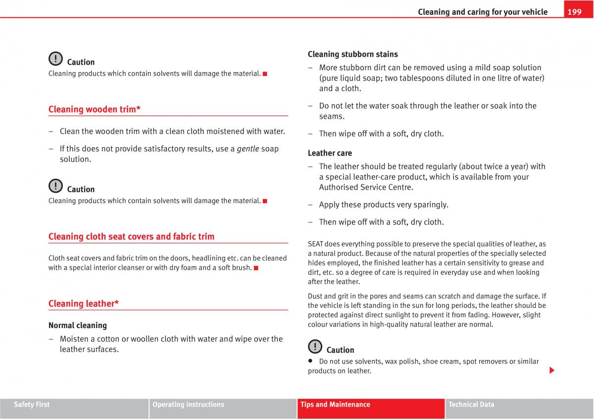 manual  Seat Altea owners manual / page 201