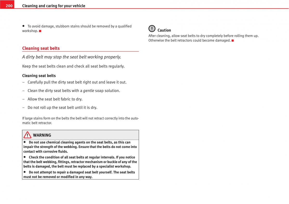 manual  Seat Altea owners manual / page 202