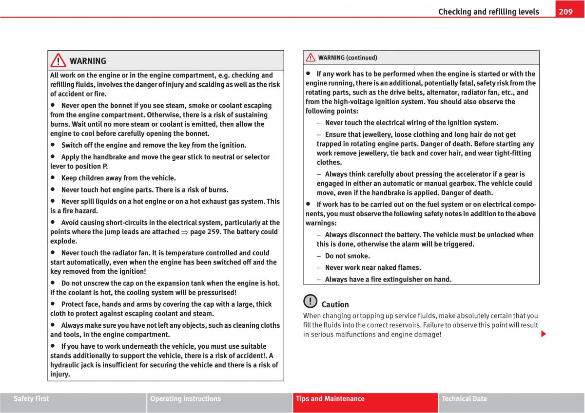 manual  Seat Altea owners manual / page 211