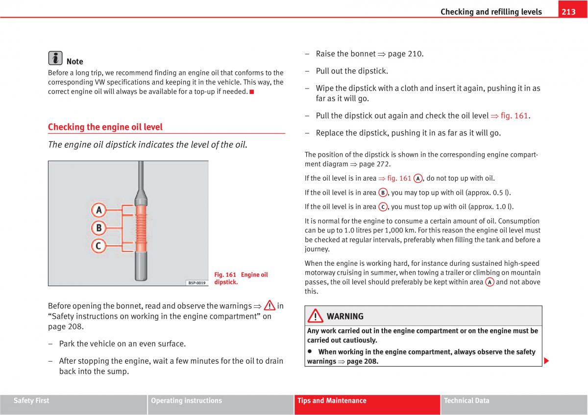 manual  Seat Altea owners manual / page 215