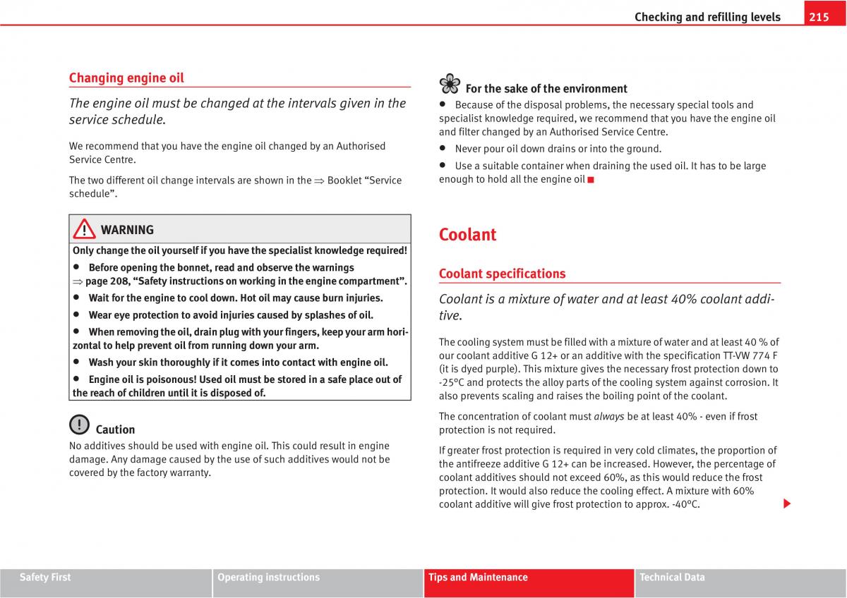 manual  Seat Altea owners manual / page 217