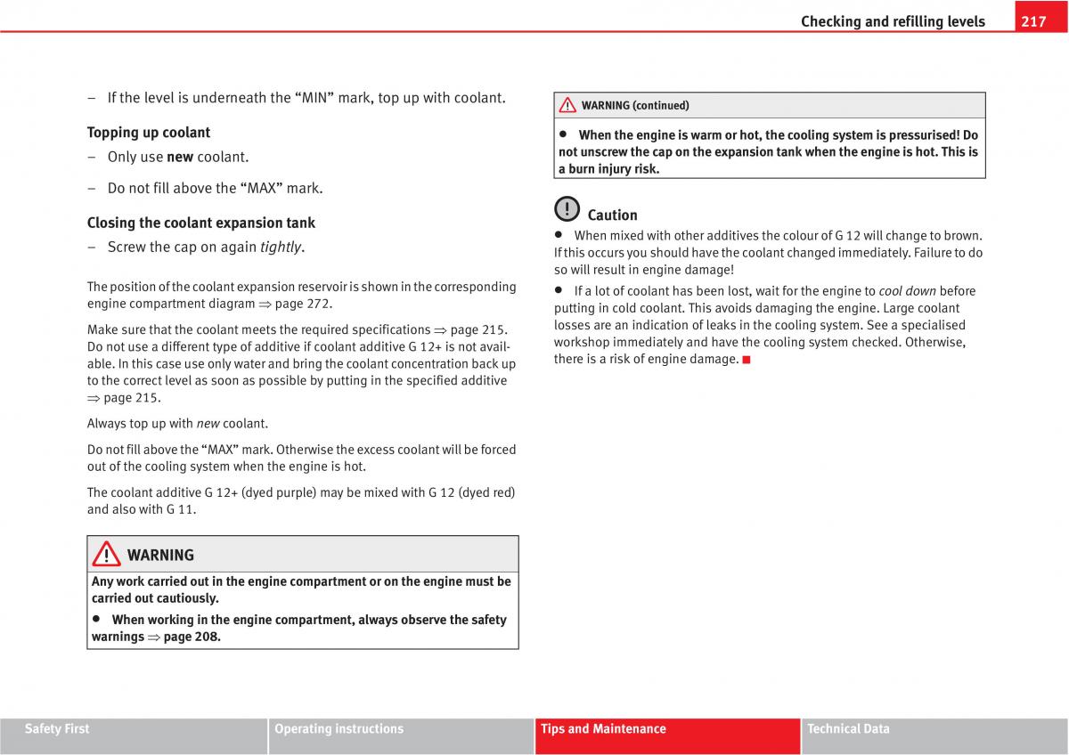 manual  Seat Altea owners manual / page 219