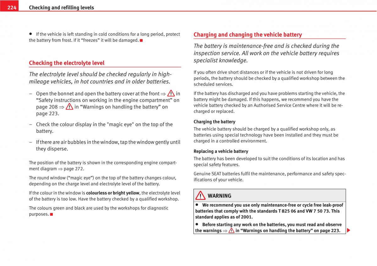 manual  Seat Altea owners manual / page 226