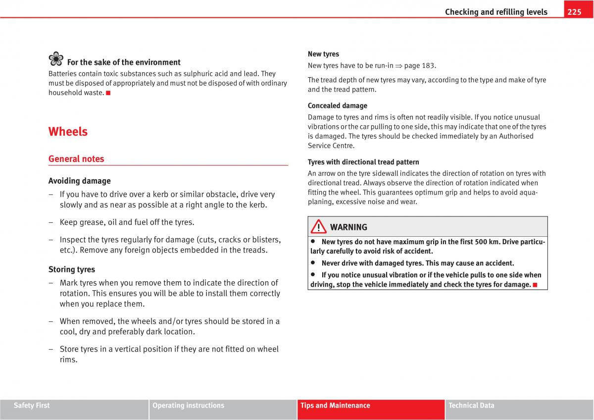 manual  Seat Altea owners manual / page 227