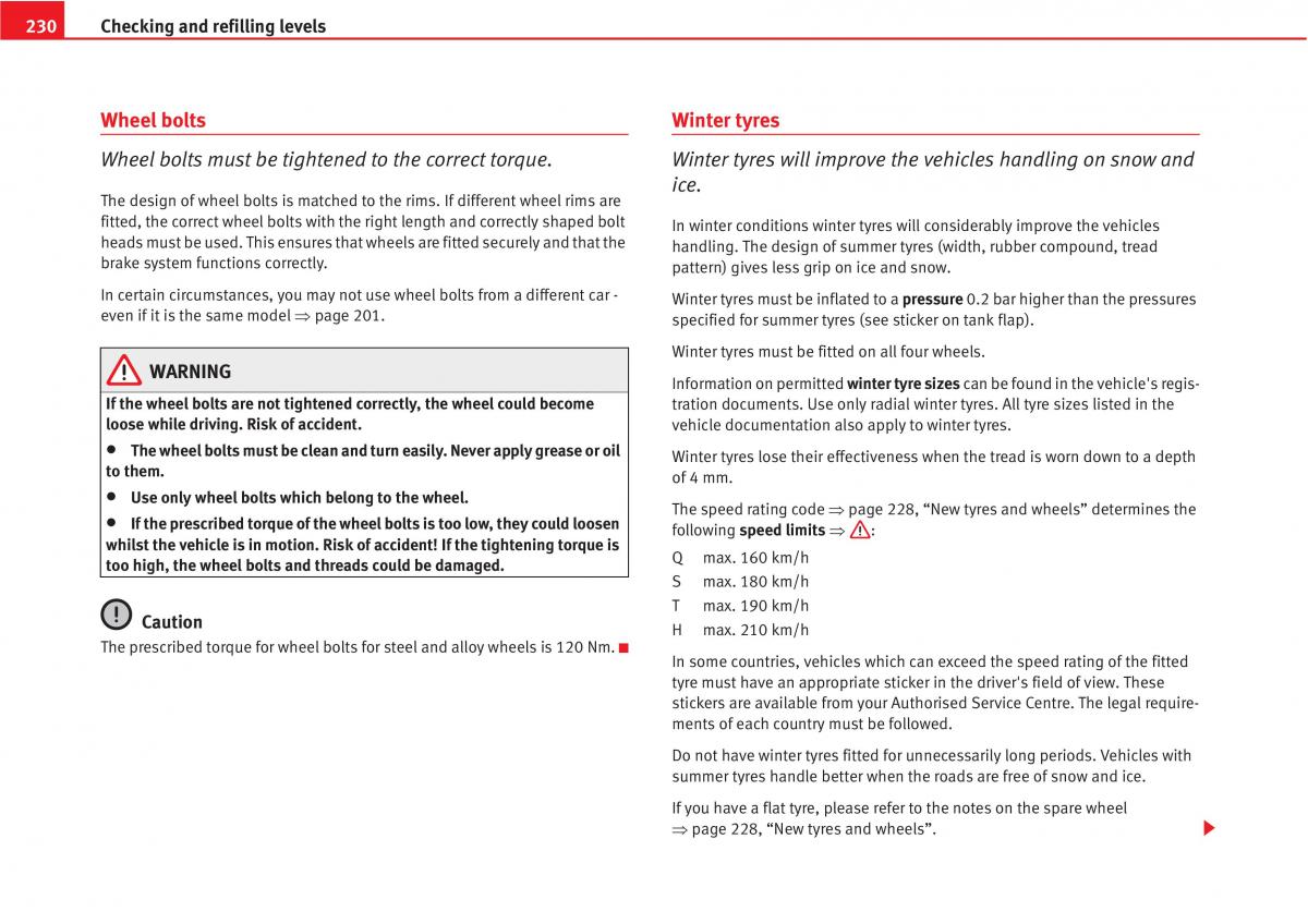 manual  Seat Altea owners manual / page 232