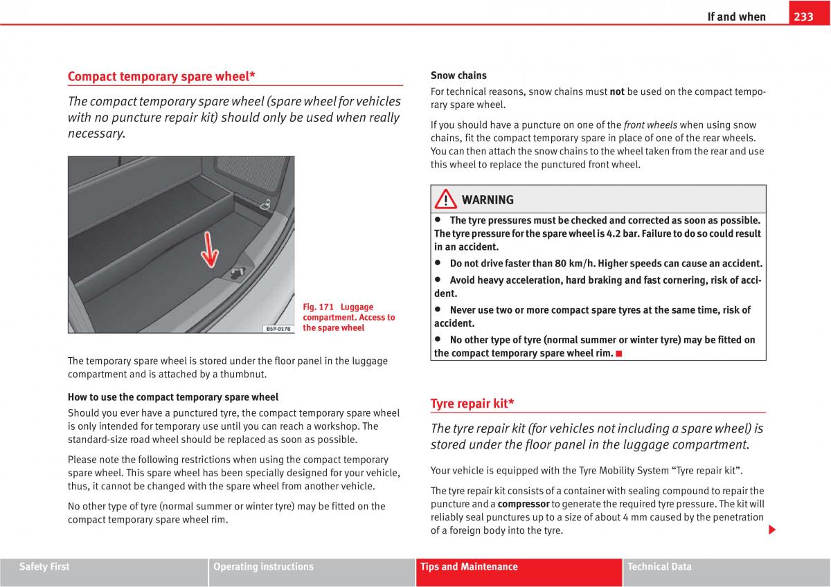 manual  Seat Altea owners manual / page 235