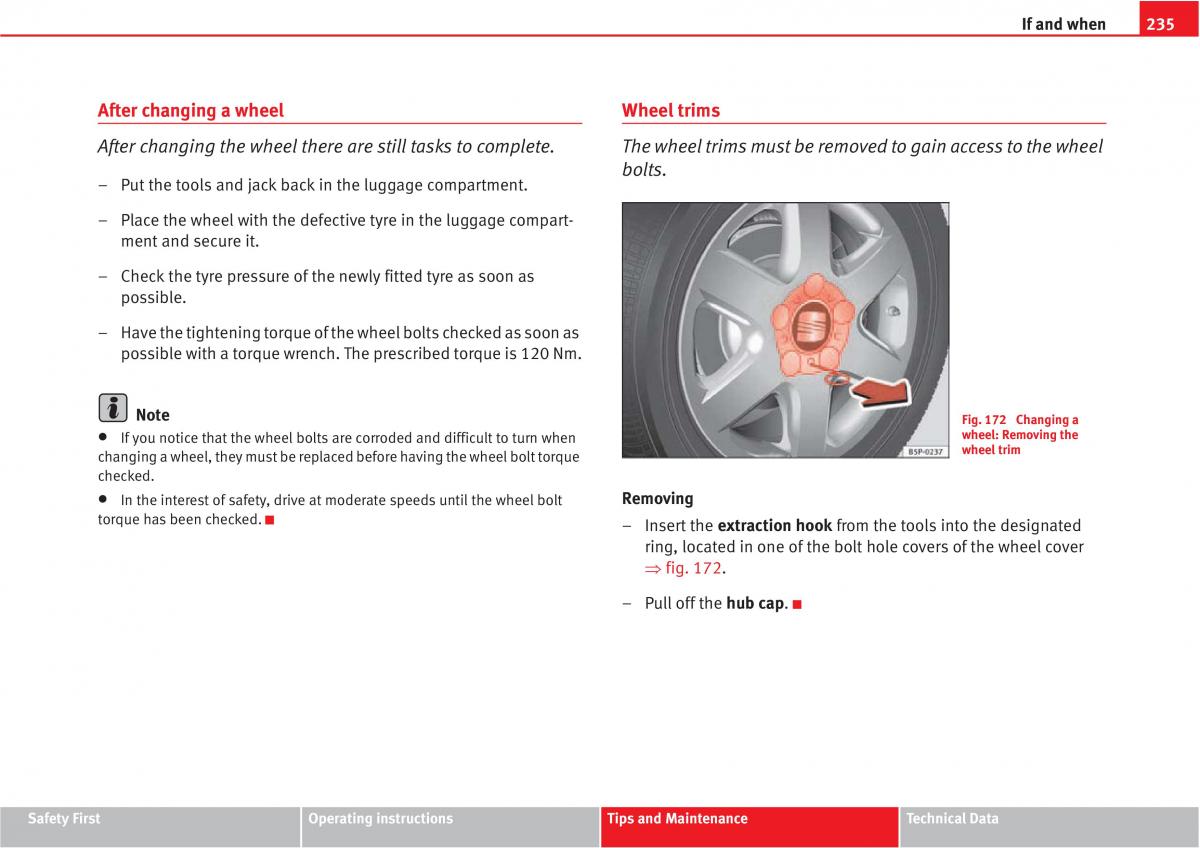 manual  Seat Altea owners manual / page 237