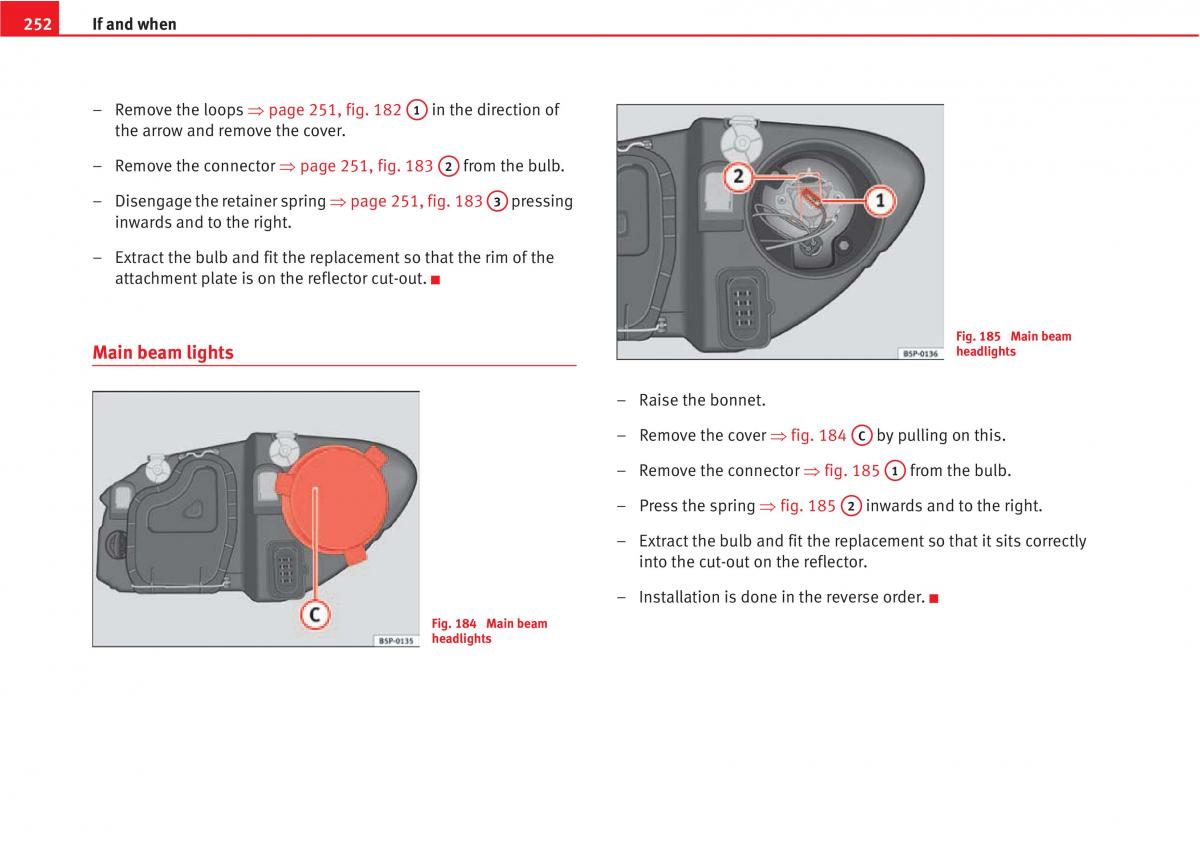 manual  Seat Altea owners manual / page 254