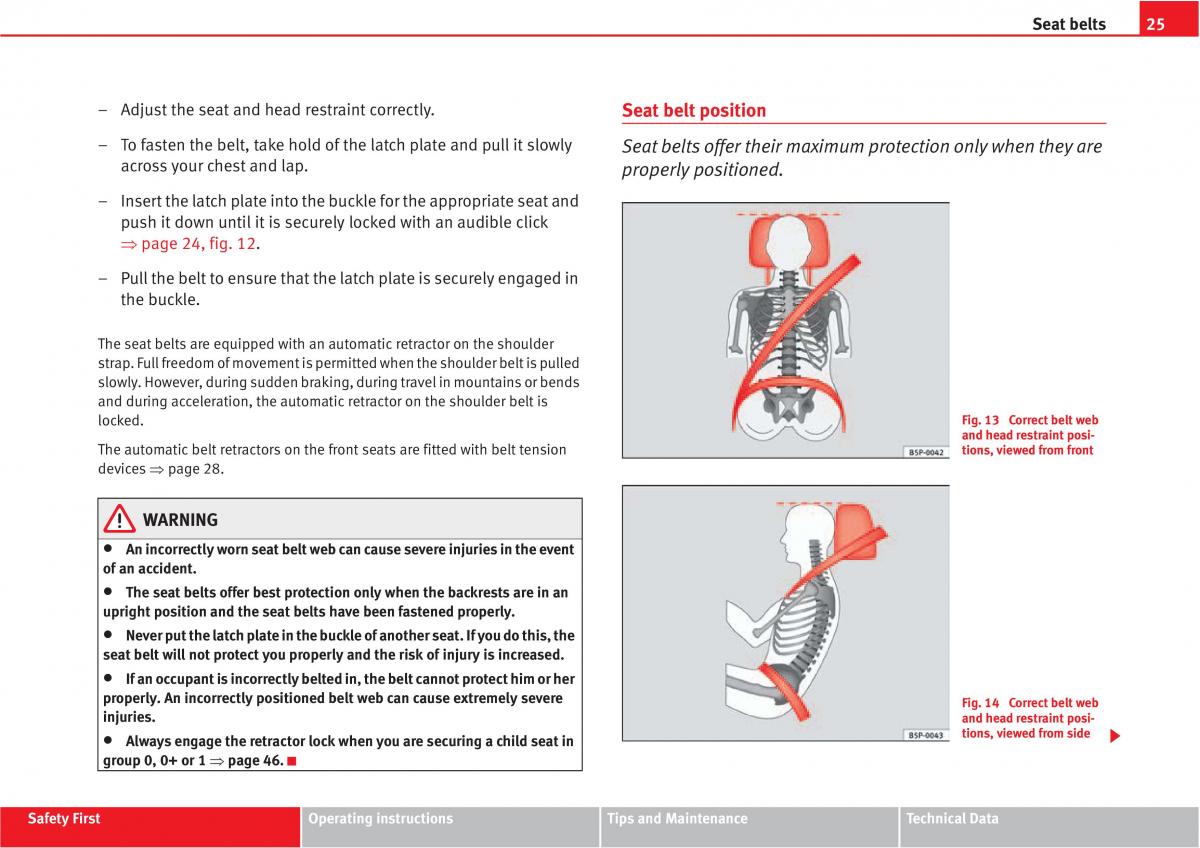 Seat Altea owners manual / page 27