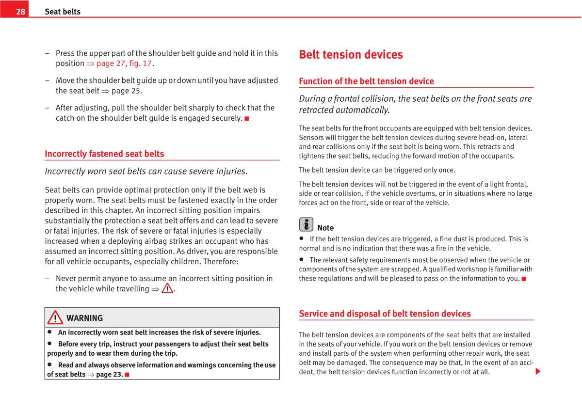 manual  Seat Altea owners manual / page 30