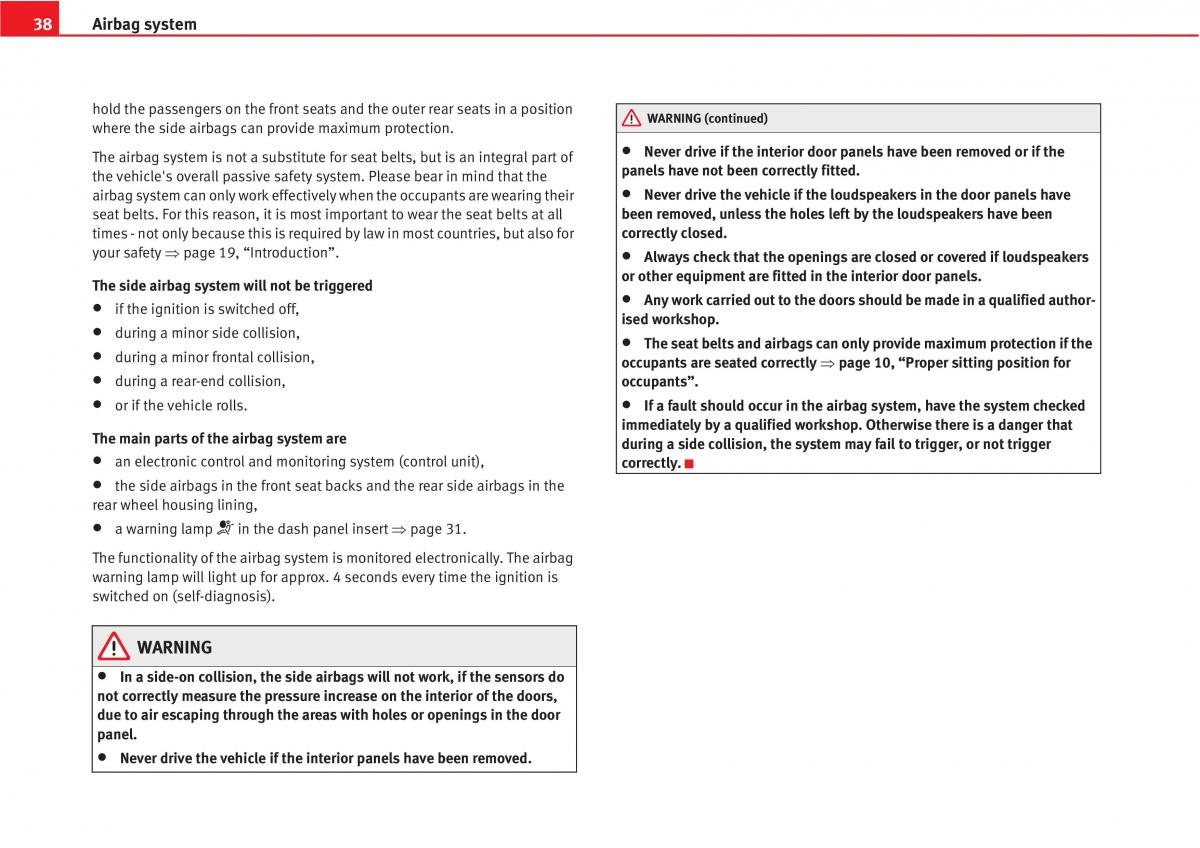 manual  Seat Altea owners manual / page 40