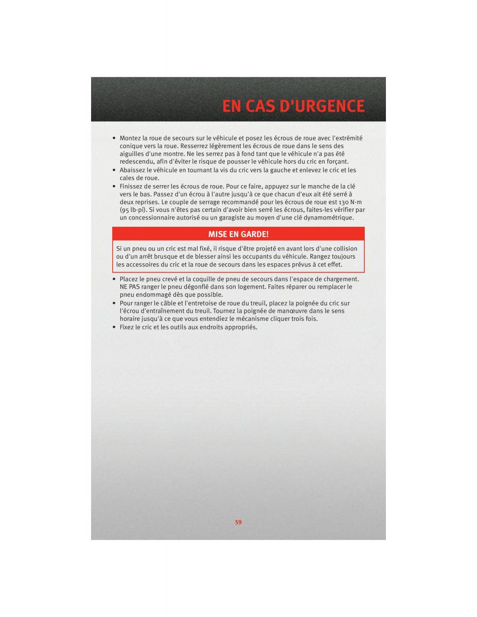 manual  Dodge Grand Caravan V 5 manuel du proprietaire / page 61
