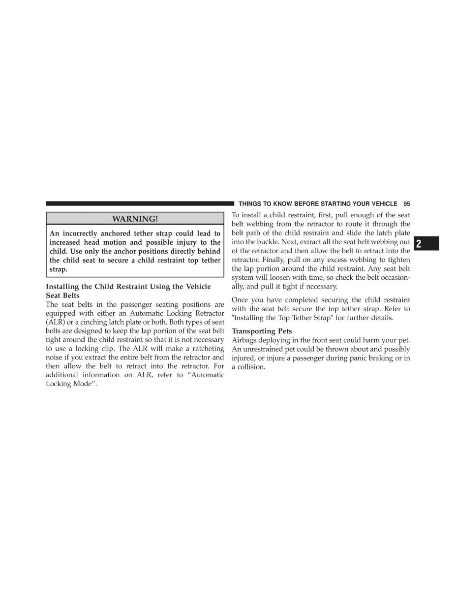 Dodge Grand Caravan V 5 owners manual / page 96