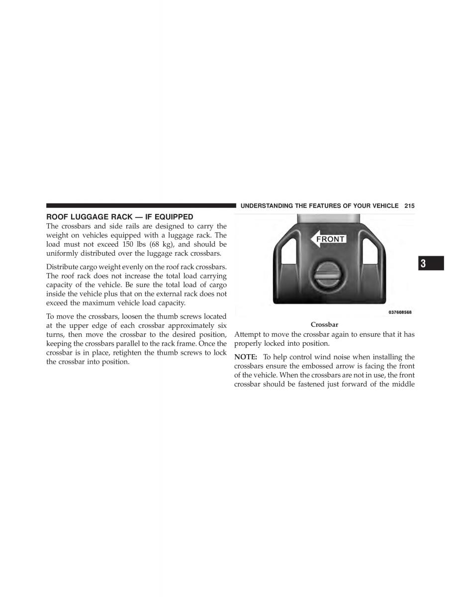 Dodge Grand Caravan V 5 owners manual / page 216