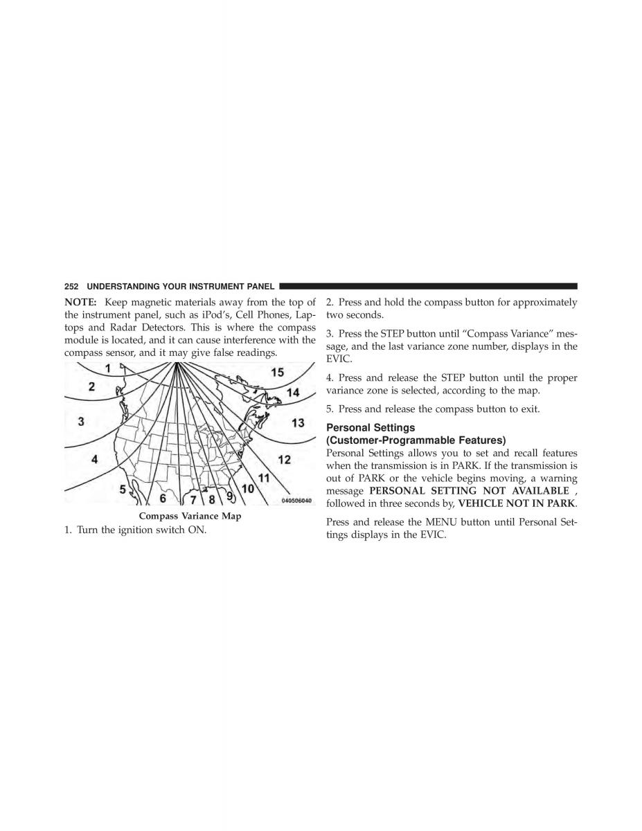 Dodge Grand Caravan V 5 owners manual / page 253