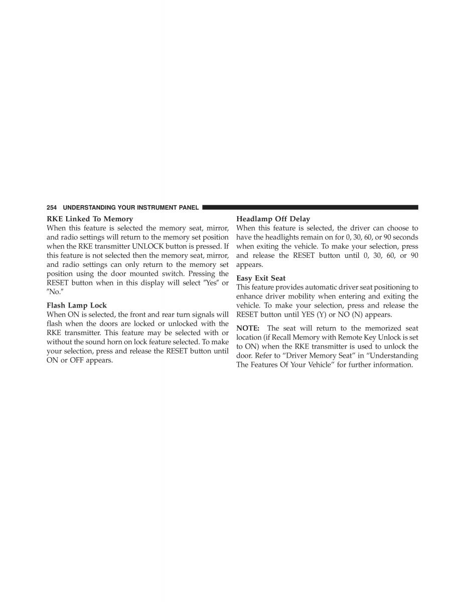 Dodge Grand Caravan V 5 owners manual / page 255