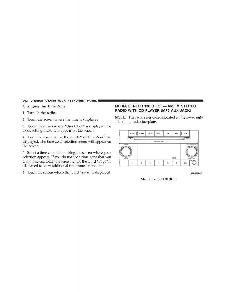 Dodge Grand Caravan V 5 owners manual / page 263