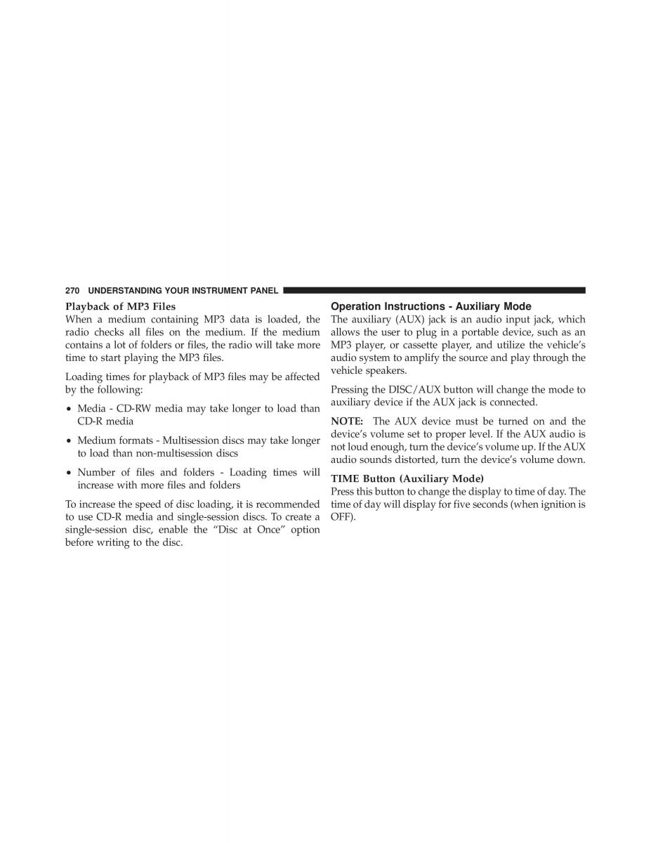 Dodge Grand Caravan V 5 owners manual / page 271