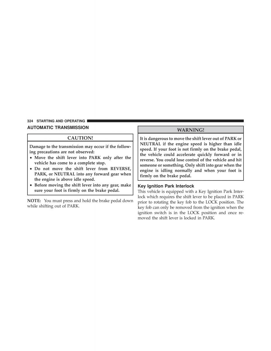 Dodge Grand Caravan V 5 owners manual / page 325