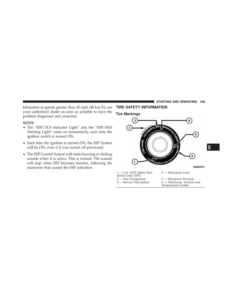 Dodge Grand Caravan V 5 owners manual / page 346