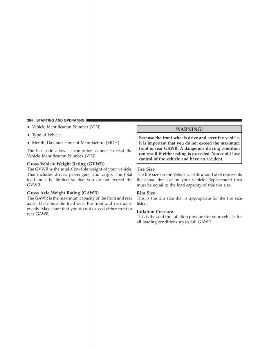 Dodge Grand Caravan V 5 owners manual / page 385