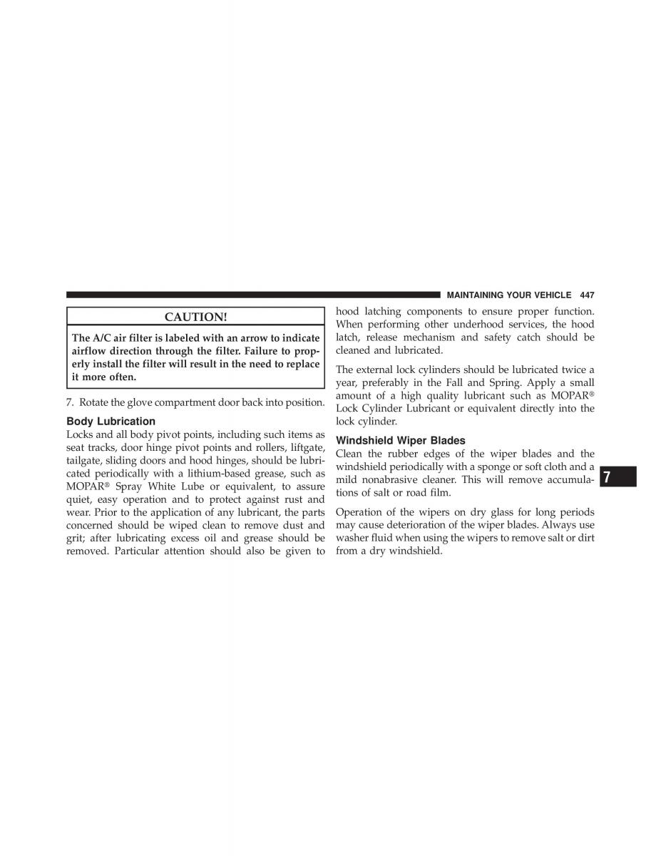 Dodge Grand Caravan V 5 owners manual / page 448