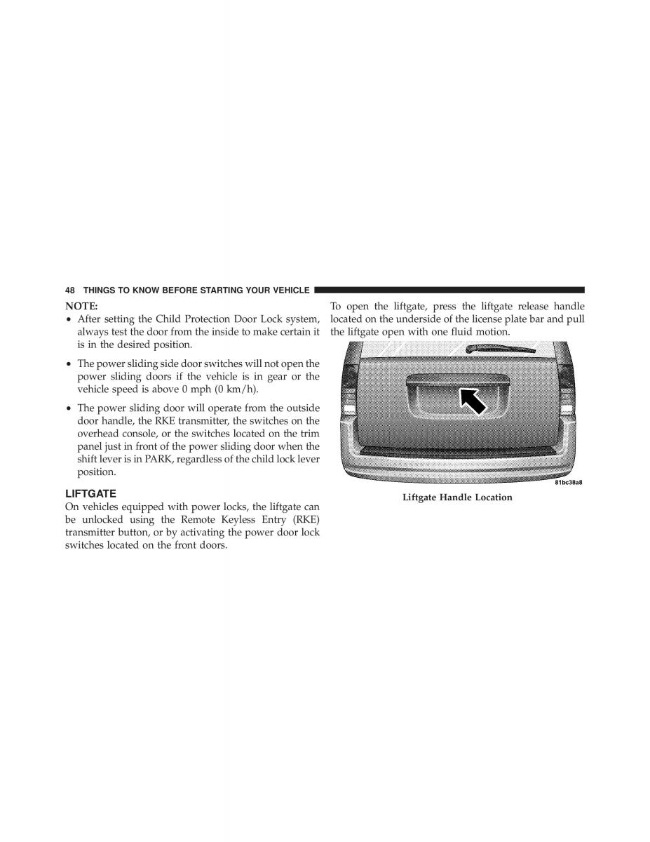 Dodge Grand Caravan V 5 owners manual / page 49